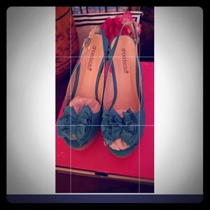 Bess Teal Wedge Sandal